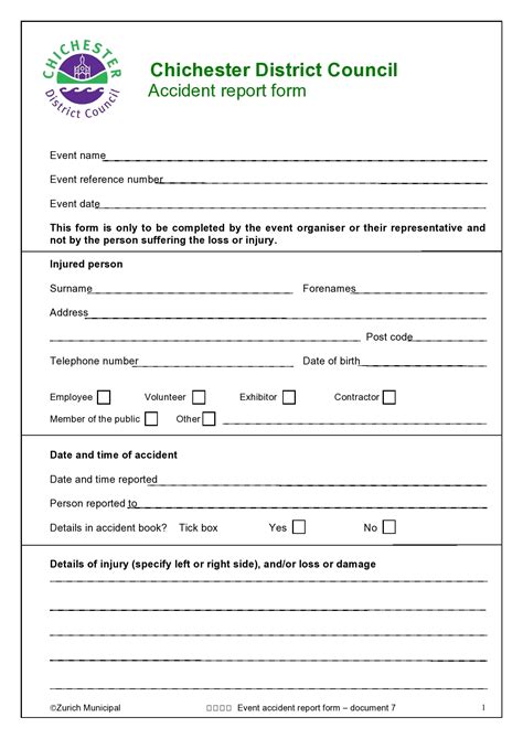 Car Accident Form Template