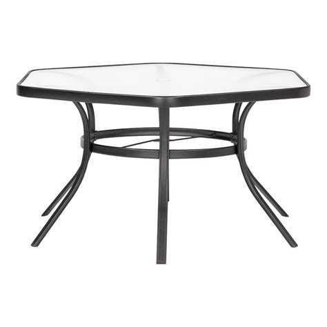 Great for summer time dinners or conversation. Garden Treasures Pelham Bay Hexagon Dining Table 50-in W x ...
