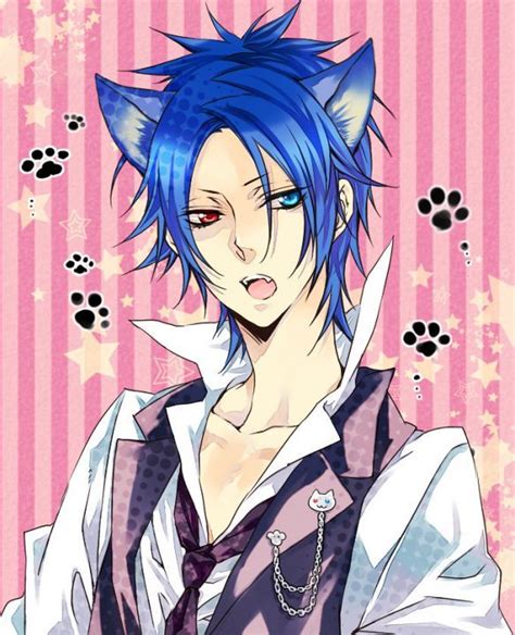 Anime Boy Neko Blue Hair