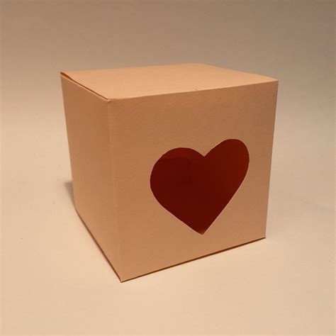 Heart T Box Template Heart Box Box With Window Love T Etsy