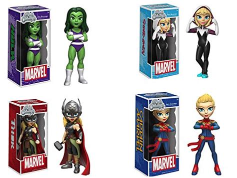 Buy Funko Rock Candy Marvel Set Captain Marvel Spider Gwen She Hulk