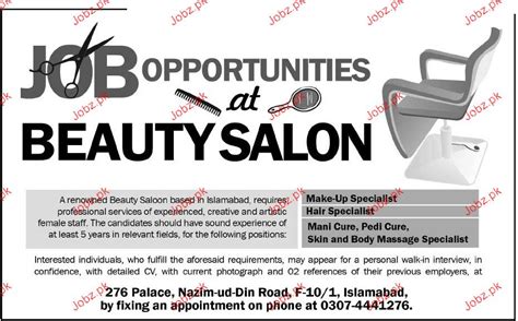 Use our free examples for any position, job title, or industry. Make up Specialist, Hair Specialist Job Opportunity 2020 Job Advertisement Pakistan