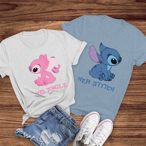 Lilo And Stitch Shirt Stitch And Angel Shirt Couple T Shirt Etsy
