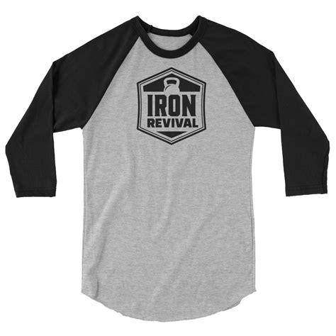 Black Iron Revival Logo 3 4 Sleeve Raglan Shirt Iron Revival