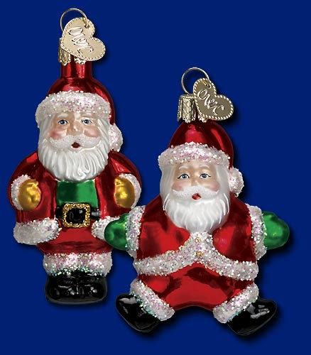 Old World Christmas Glass Ornament Miniature Santa