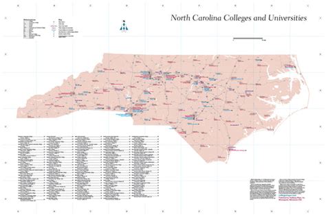 North Carolina Colleges And Universities Hedberg Maps