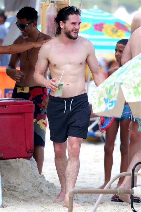 Kit Harington Shirtless On The Beach In Brazil Pictures Popsugar