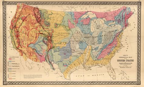 Grays 1876 Geological Map Of The United States Art Source International
