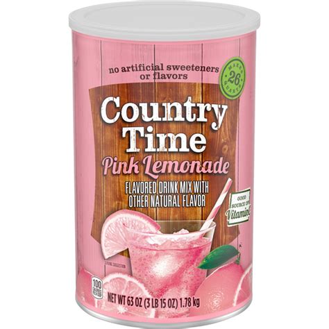 Country Time Pink Lemonade Drink Mix 63 Oz Canister Powdered Drink