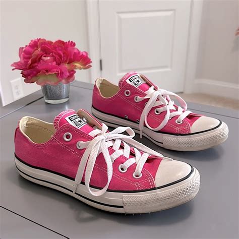 Converse Shoes Hot Pink Low Top Converse Sneakers Poshmark