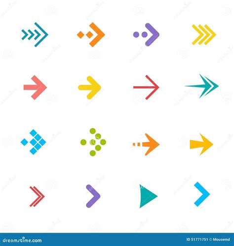 Vector Colorful Arrows Set Flat Design Stock Vector Illustration Of