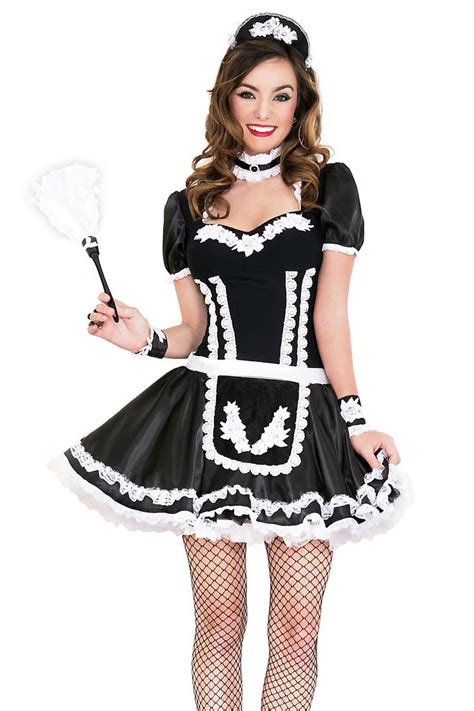 Flowers And Lace French Maid Costume Free Shipping Over