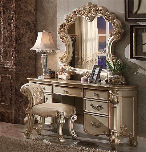 vanity set  gold patina ac  bedroom vanity sets