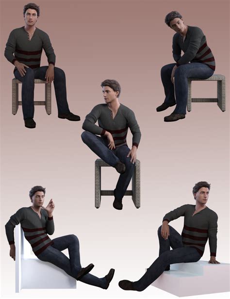 Sitting Poses For Genesis 8 Male Daz 3d