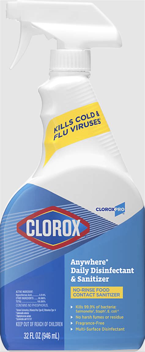 Clorox Anywhere Hard Surface Sanitizing Spray 32 Fl Oz 01698