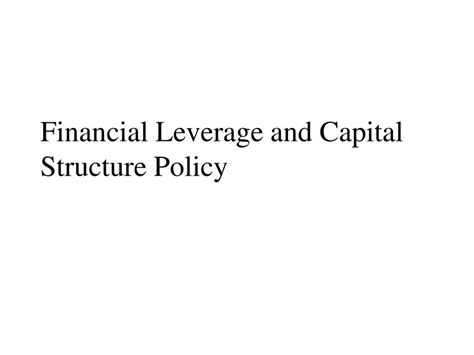 Financial Leverage And Capital Structure Policy Ppt Download