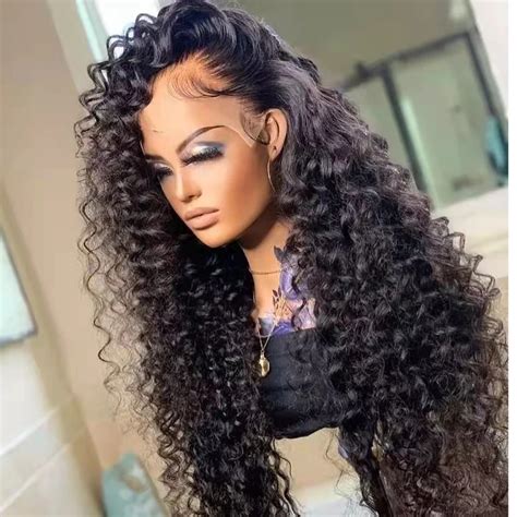 30 34 Inch Loose Deep Wave Hd Frontal Wigs For Women Curly Human Hair Brazilian 13x4 Wet And