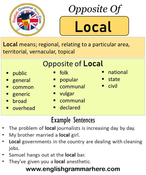 Opposite Of Local Antonyms Of Local Meaning And Example Sentences