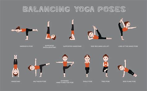 Yoga Balancing Poses Vector Illustration Stock Illustration Download