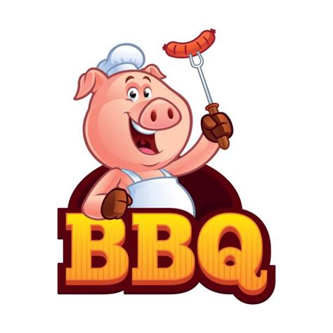 Best Cartoon Of The Bbq Pig Illustrations Royalty Free Vector Graphics