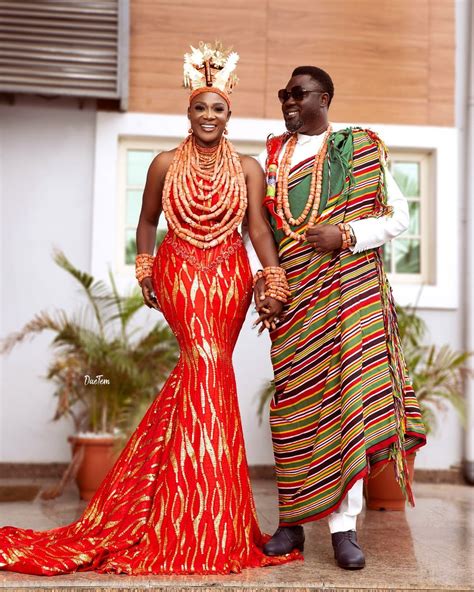 An Uromi Prince And His Bride Mercy Johnson Okojie And Her Husband Rock Edo Traditional