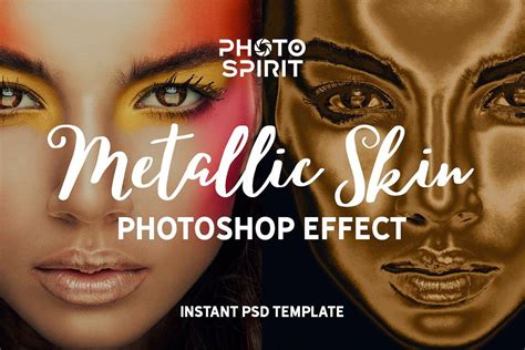 Metallic Skin Photoshop Effect - Gold Skin, Silver Skin, Smart Layers, Skin Retouch, Skin Color 