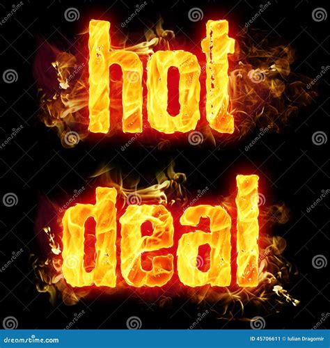 Fire Text Hot Deal Stock Illustration Illustration Of Poster 45706611