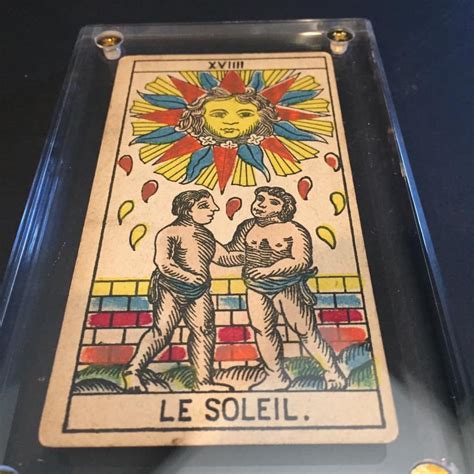 “the Sun” Original Antique Hand Painted Tarot Card 1890s Deviant Moon Inc