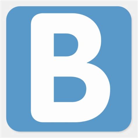 Twitter Emoji Letter B Square Sticker Zazzle