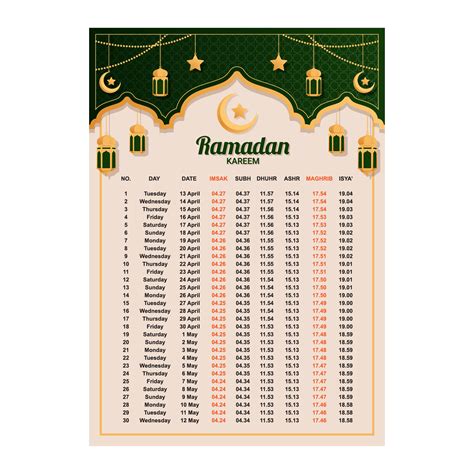 Ramadan Calendar Vector Art Icons And Graphics For Free Download