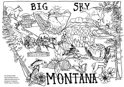 Montana Coloring Page Download Montana Digital Download - Etsy