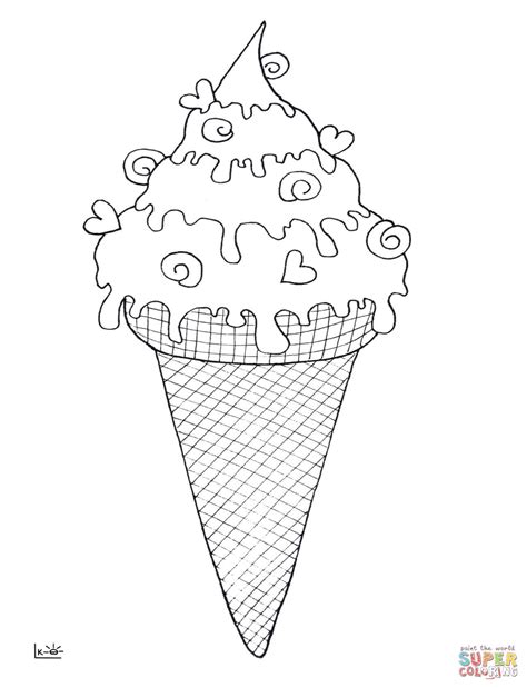 Printable Coloring Ice Cream Cone Coloring Pages