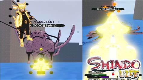 Six Paths Sage Mode Nine Tails Vs Tailed Beast Shindo Life Roblox Youtube