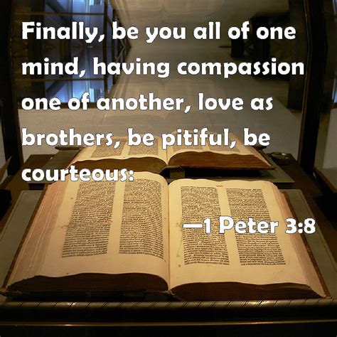 Commentary for 1 peter 3. 1 Peter 3:8 Finally, be you all of one mind, having ...