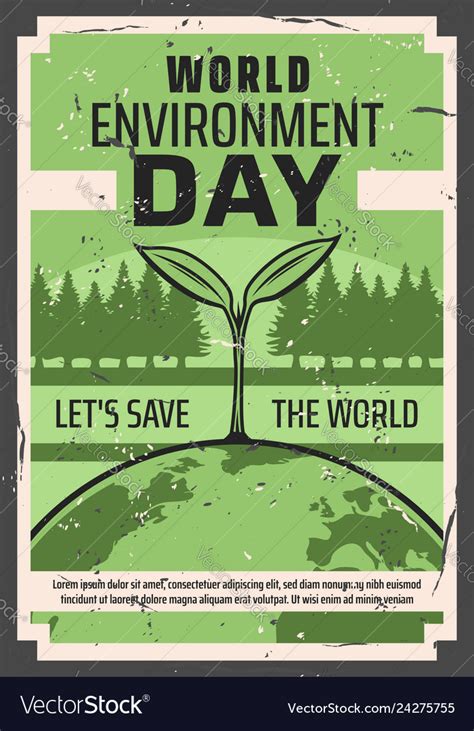 Save Earth World Eco Day Environment Protection Vector Image