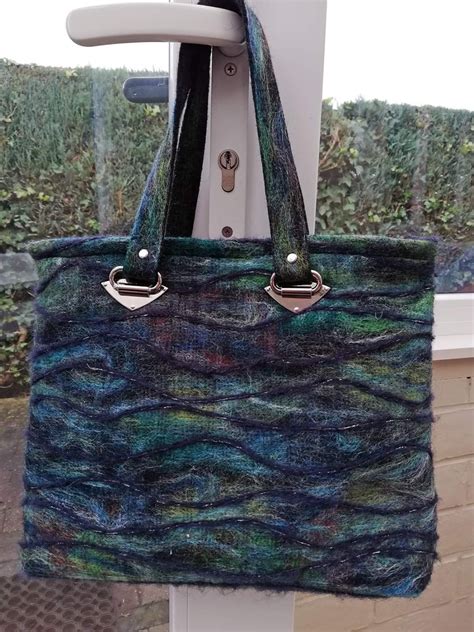 Miss Maggies Bag By Emmaline Bags Needle Felted And Free Motion Couched
