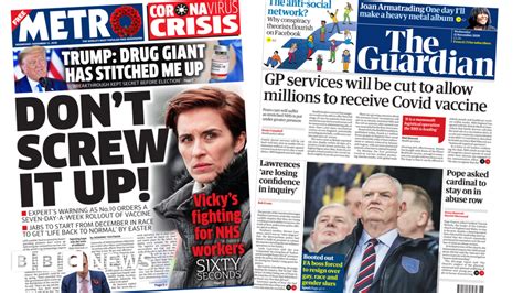 Newspaper Headlines Nhs Vaccine Vow And Gp Services To Be Cut
