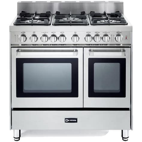 Limited time sale easy return. Verona VEFSGG365NDSS 36-Inch 5-Burner Double Oven Gas ...