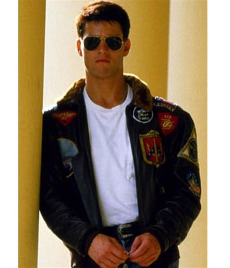 Maverick Tom Cruise Top Gun Leather Jacket With Patches Jackets Masters