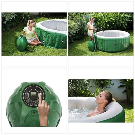 Coleman 54131e Saluspa Inflatable Hot Tub Spa Pack Of 1 Green And White