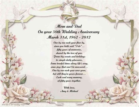 50th Anniversary Quotes 50th Wedding Anniversary Poems Mom And Dad