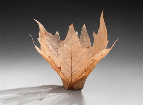 Old forks and spoons (to use as leaves on the wooden flower stem) plastic or metal dish pan; Leaf Bowls Sculptures | Leaf skeleton, Leaf bowls, Leaf art