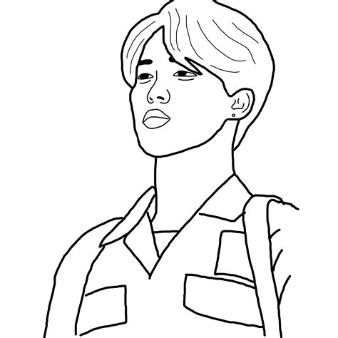 Bts V Easy Drawing Outlines