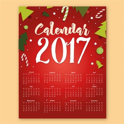 Free Vector 2017 Calendar Design
