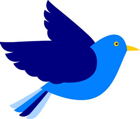 Blue Bird Right Clip Art At Vector Clip Art Online Royalty