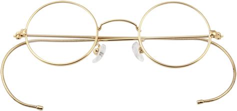 Agstum Retro Round Optical Rare Wire Rim Glasses Frame Gold 39 Clothing Shoes