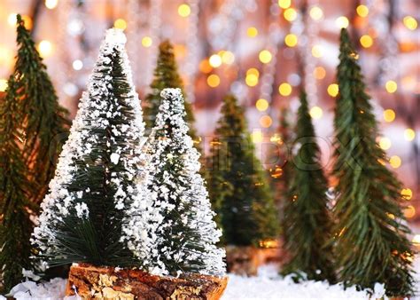 christmas tree forest holiday background  winter