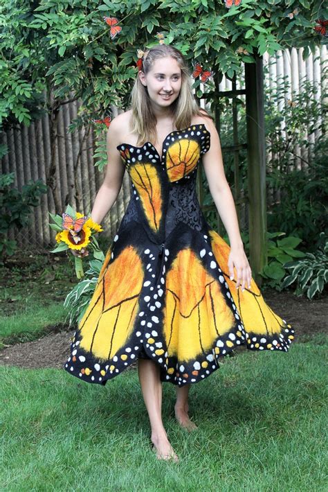 Felted Adult Butterfly Fairy Dress Monarch Butterfly Cosplay Etsy