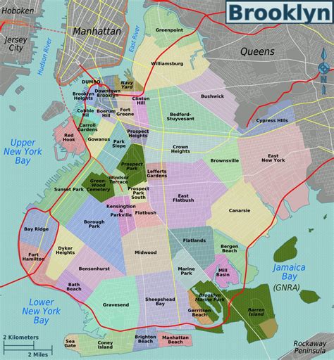 A Basic Map Of Brooklyn Neighborhoods Different Parts Of Brooklyn