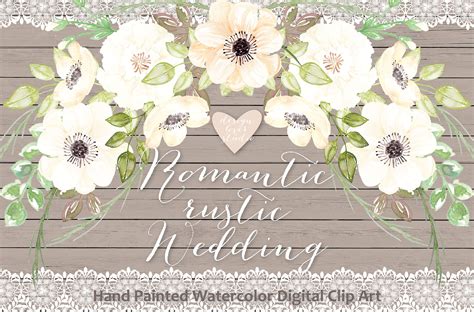 Watercolor Romantic Rustic Clipart ~ Illustrations On